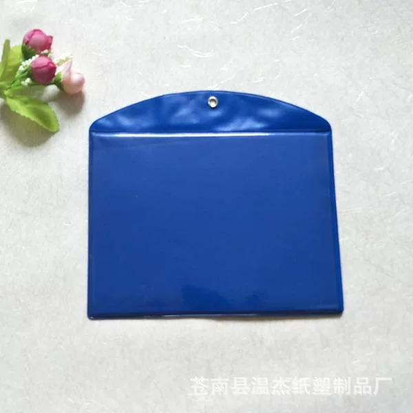Blue Glossy Pvc Id Card Holder, Transparent and Wear-Resistant Card Holder, Portable Business Office Student Card Holder