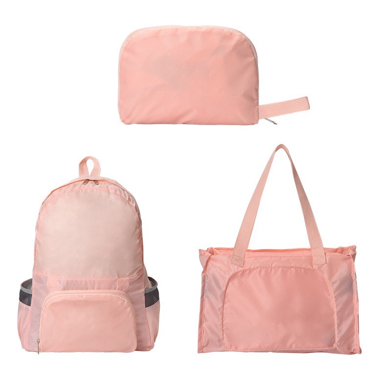 Viaje de doble uso mochila plegable multi-funcional simple Mochila De mujer mochila portátil ligero