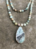 Matte retro bracelet, organic turquoise pendant for beloved, Amazon