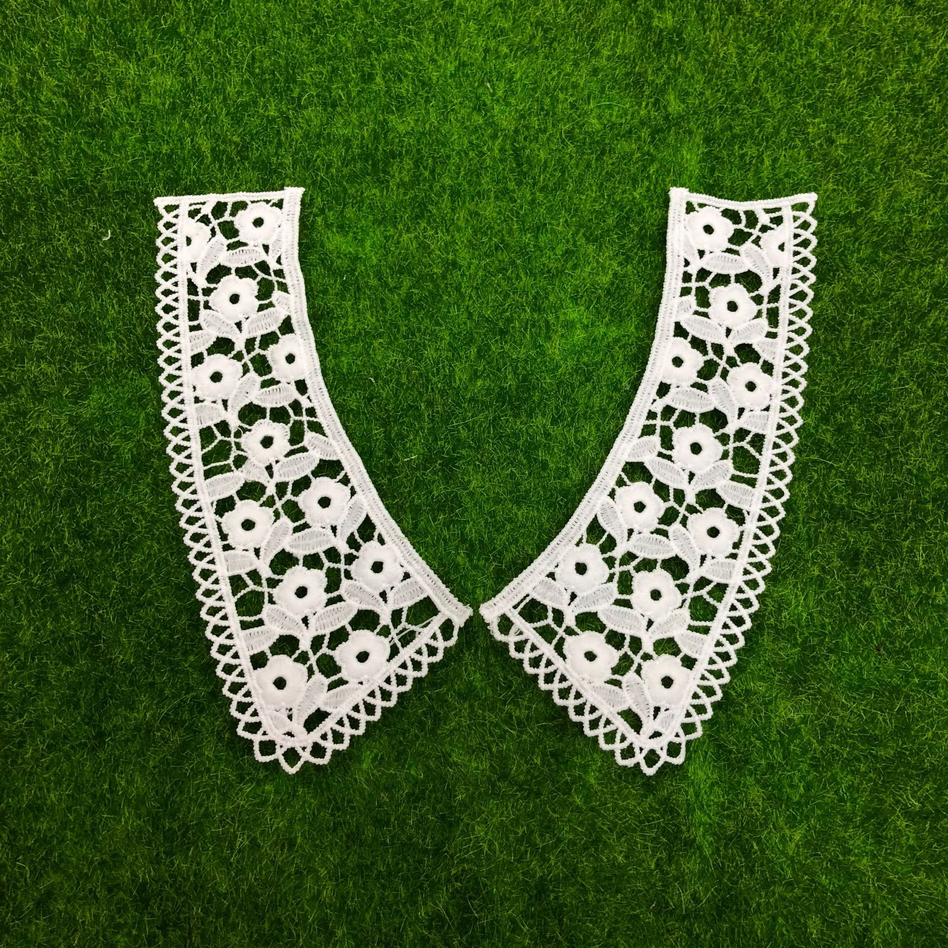 水溶蕾丝机织花边 牛奶丝花边 对花对领辅料