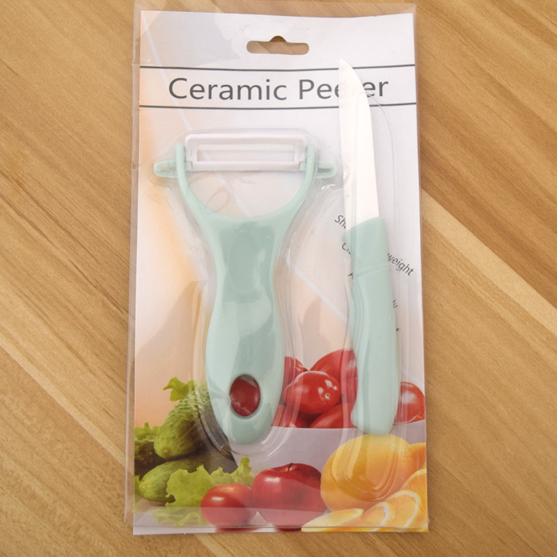 Cuchillo cuchillo de cocina de cerámica de tres piezas suministros al aire libre cuchillo de cerámica conjunto multi-funcional tabla de corte