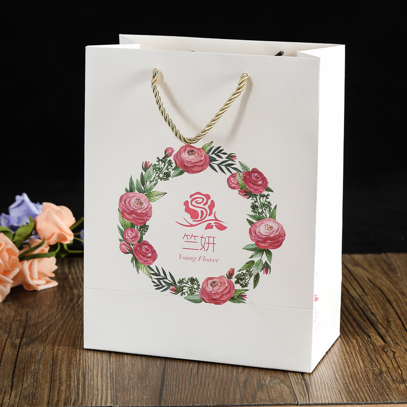 批发定 做现货购物纸袋黑色白卡牛皮印刷包装服装手提礼品纸袋