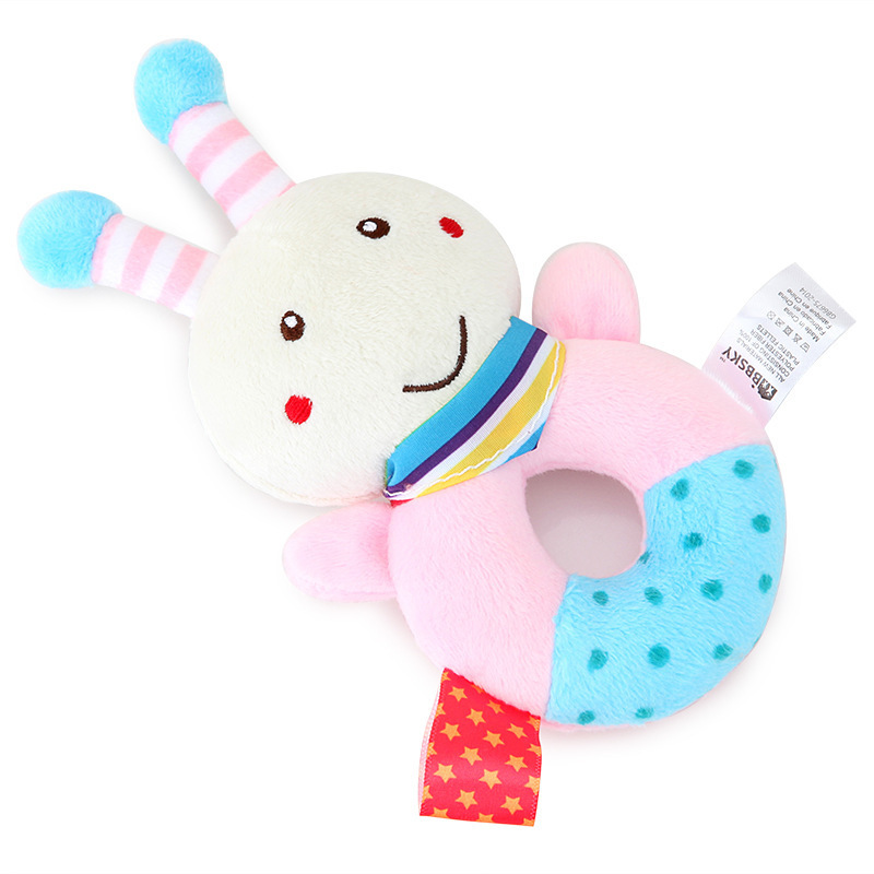 BBsky lindos animales de dibujos animados campana de mano redonda campana de mano bebé campana de mano agarrar juguetes de peluche