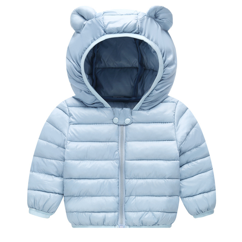 Ropa infantil de comercio exterior, chaqueta de plumón para niños, otoño e invierno 2025, abrigo con capucha para niños y niñas, ropa de invierno para bebés, chaqueta de plumón infantil de moda
