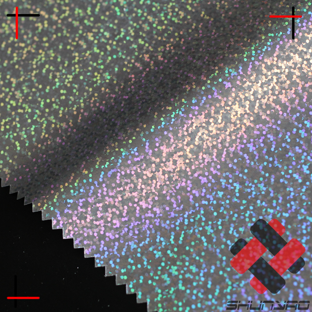 舜尧 春亚纺七彩点子烫金  马赛克圆点烫银面料