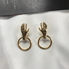 Brand ring, jewelry, fashionable earrings, silver needle, Japanese and Korean, silver 925 sample, 18 carat