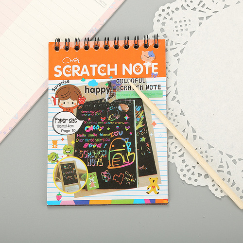 Factory direct sales thickened children's DIY scratch-off painting colorful scratch-off drawing book Environmentally friendly educational art paper coil drawing book