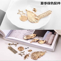保色電鍍夏季氣質款少女風適用配件耳釘DIY飾品材料掛飾耳墜配飾