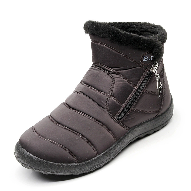 Indoor Non-Slip Boots with Zipper, Mid-Length Fur-Lined Winter Slippers, Multi-Color & Size Options