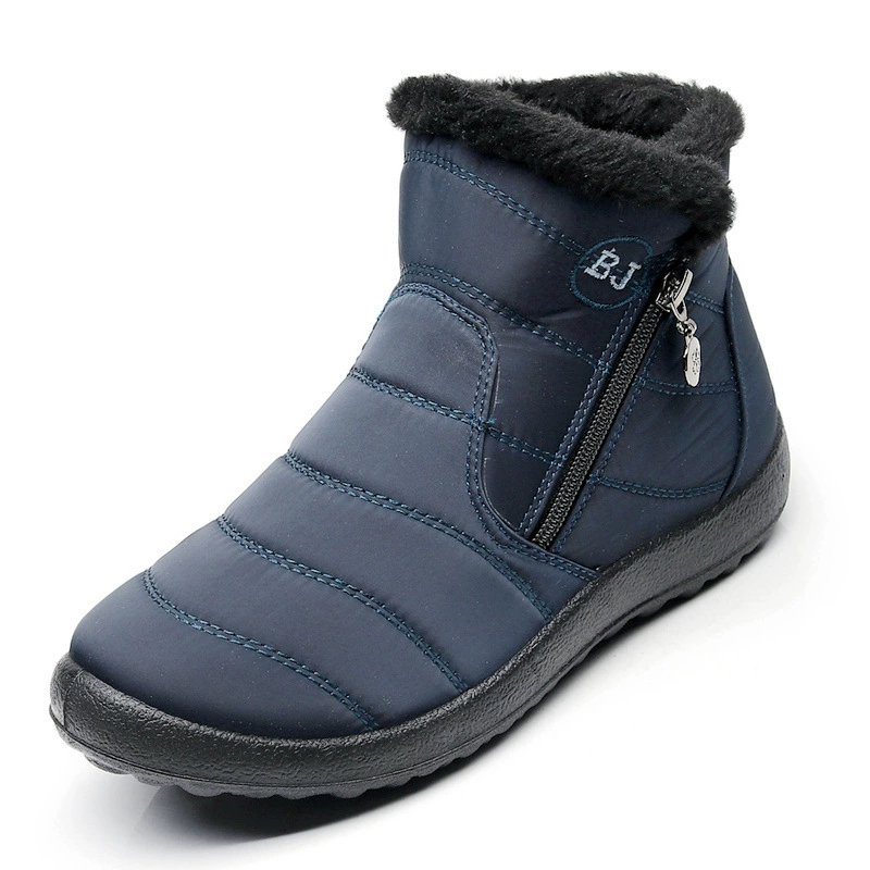 Indoor Non-Slip Boots with Zipper, Mid-Length Fur-Lined Winter Slippers, Multi-Color & Size Options