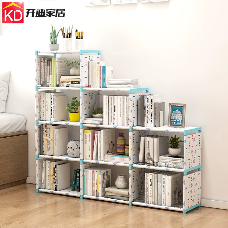 Простая многослойная книжная полка Бесплатная комбинация Многофункциональная стеллаж для хранения своими руками Современный креативный шкаф для хранения для студентов и детей
