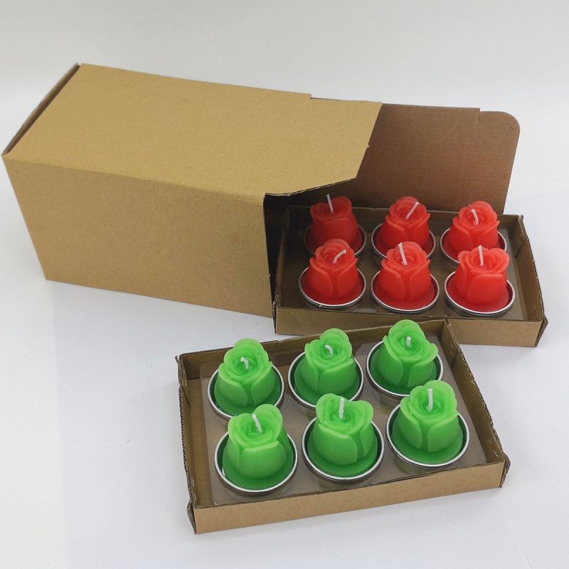 Nueva iluminación en caja vela simulación cactus flor vela planta suculenta vela Día de San Valentín té cera