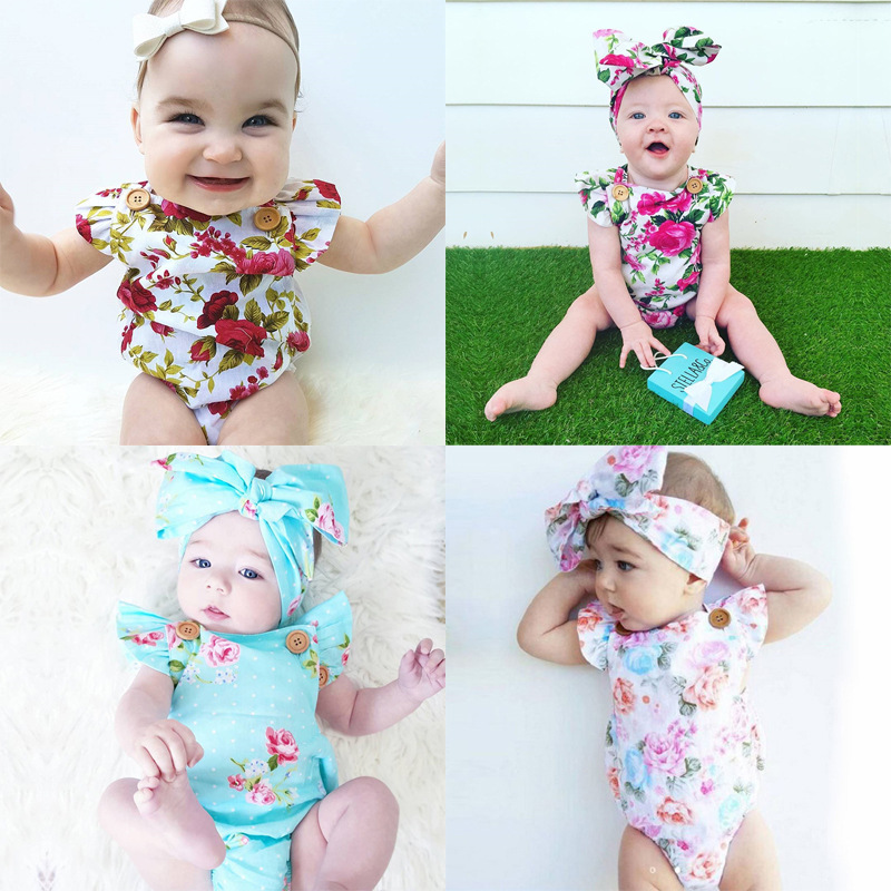 A generation of summer baby jumpsuit full moon Hundred Days female baby bag fart clothes climbing flower headdress A generation of summer baby jumpsuit full moon Hundred Days female baby bag fart clothes climbing flower headdress
