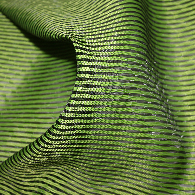 热销箱包材料条纹编织蕾丝布料 印花提花小方格涂塑网眼布