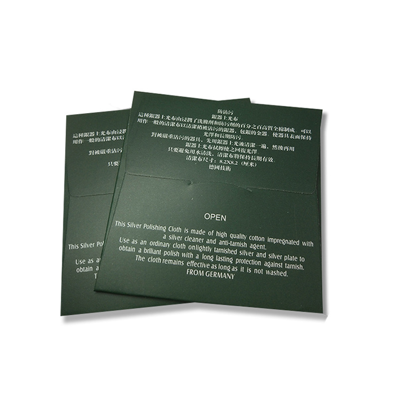 8x8cm correa de terciopelo de doble cara ingredientes de agua de lavado de plata fácil de pulir Paño de limpieza profesional de plata joyería de plata