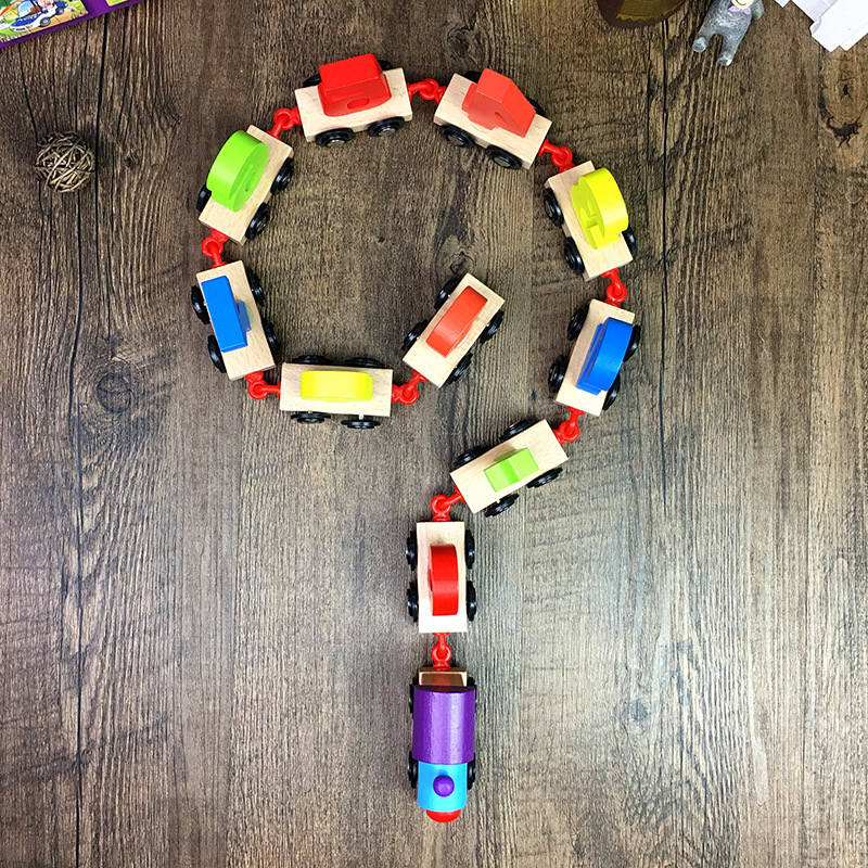 Tren de arrastre digital madera niños educativos combinación montaje bloques construcción y niñas juguetes