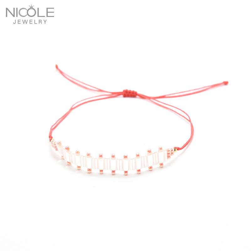 Nuevo lanzamiento de producto: Pulsera DIY de cuentas de arroz para mujer, elegante, sencilla, hecha a mano, accesorios de verano, tejida a mano