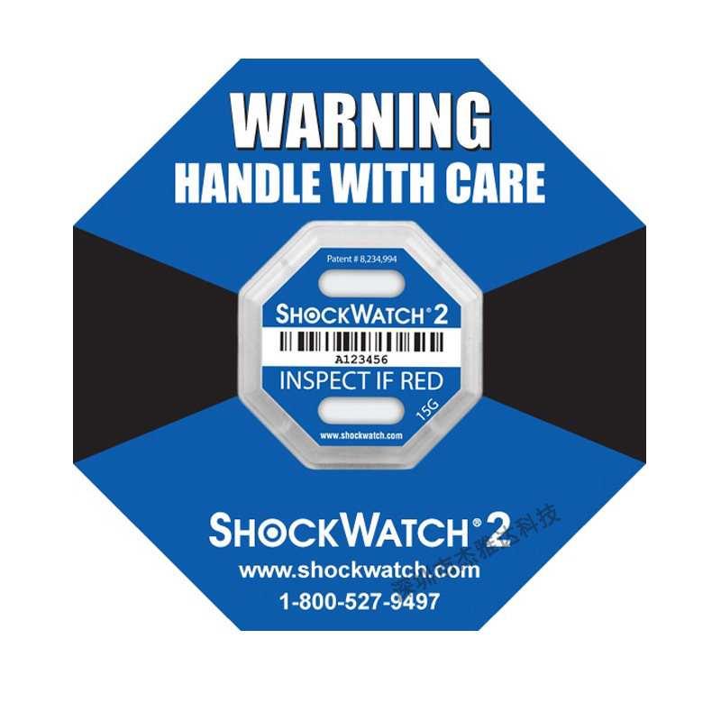 防震标签原装正品防冲击标签Shockwatch2防震撞显示标签蓝色15G