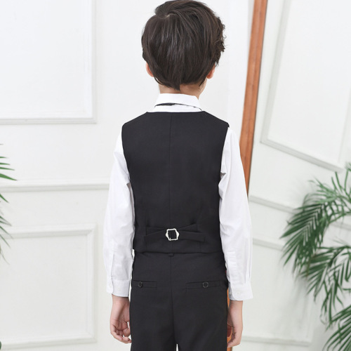 Children's black suit vest, boy's flower girl dress, performance clothes, British fashion style solid color vest, one piece drop shipping