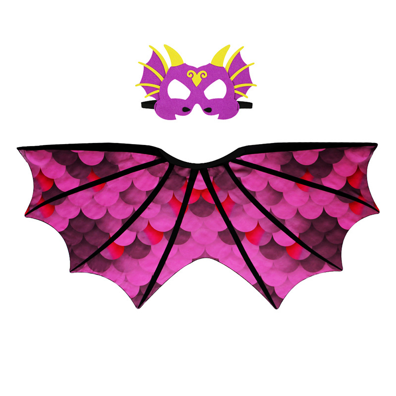Halloween Amazon dibujos animados niños dinosaurio alas capa pterosaurus gasa elegante ala apoyos del Funcionamiento fresco