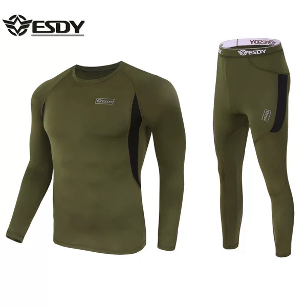 ESDY outdoor sports functional underwear fleece thermal underwear set physical clothing