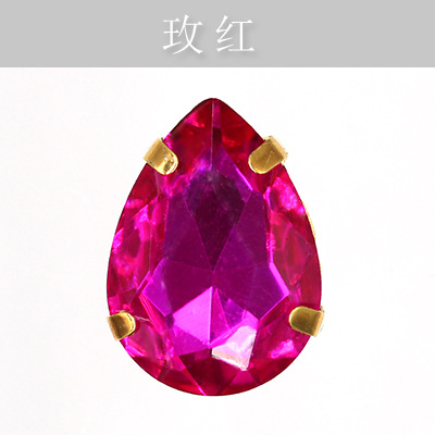 Suministro directo de agua con fondo de oro, gota de agua, cristal, diamante, vestido de novia, accesorios de joyería de cristal, accesorios, gota de agua multicolor, diamante de garra