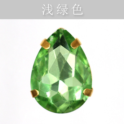 Suministro directo de agua con fondo de oro, gota de agua, cristal, diamante, vestido de novia, accesorios de joyería de cristal, accesorios, gota de agua multicolor, diamante de garra