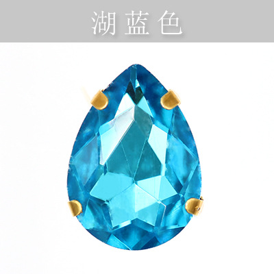 Suministro directo de agua con fondo de oro, gota de agua, cristal, diamante, vestido de novia, accesorios de joyería de cristal, accesorios, gota de agua multicolor, diamante de garra