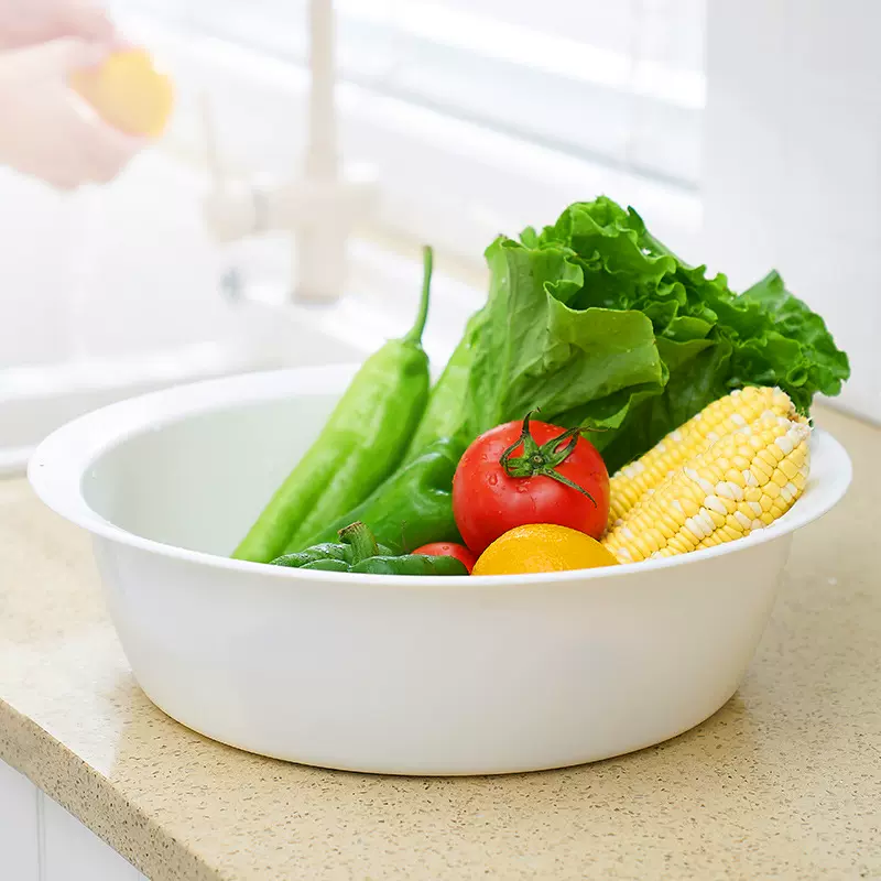 家用洗脸盆加厚成人塑料洗衣盆双耳宝宝洗脚盆厨房洗菜盆塑料脸盆