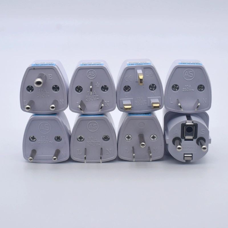 Travel Plug Adapter, Universal Conversion Plug Adapter, ABS Flame-Retardant, 220–250V 10A
