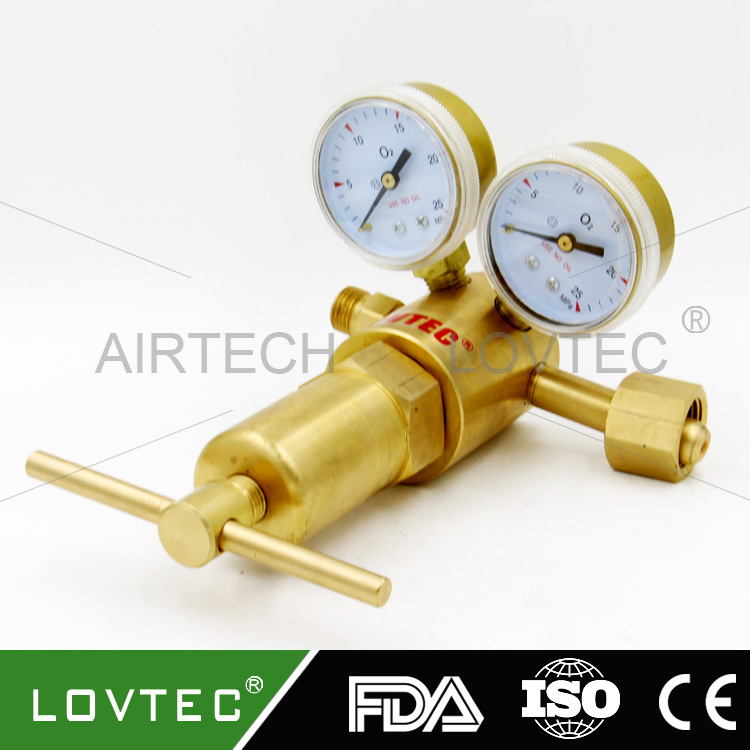 钢瓶高压减压器气体减压阀带两个高压压力表全铜材质调节高压压力