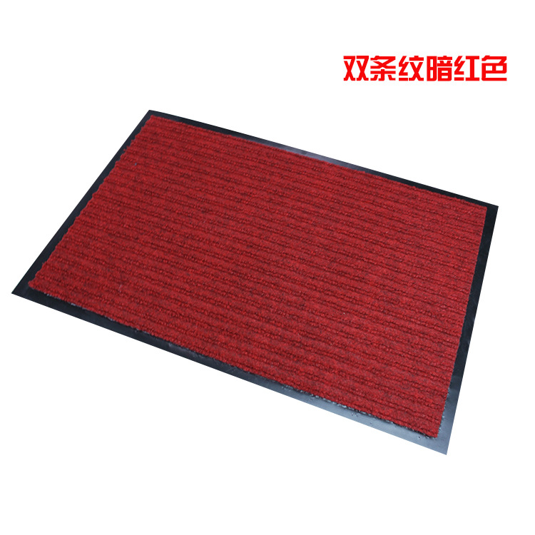 Alfombra roja antideslizante PVC piso estera hogar doble rayas cocina pasillo puerta estera absorbente espesado baño piso estera