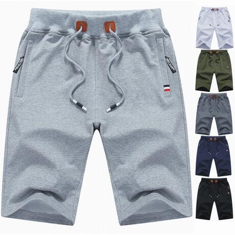 Summer Casual Men's Shorts, Cotton Elastic Waistband, Trendy Youth Shorts, Cross-Border Beach Shorts