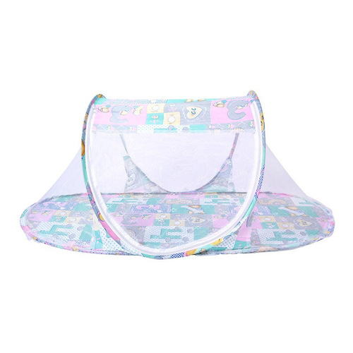 Children's foldable mosquito net, baby mosquito net without installation, infant cartoon boat-shaped mosquito net, zipper mosquito net