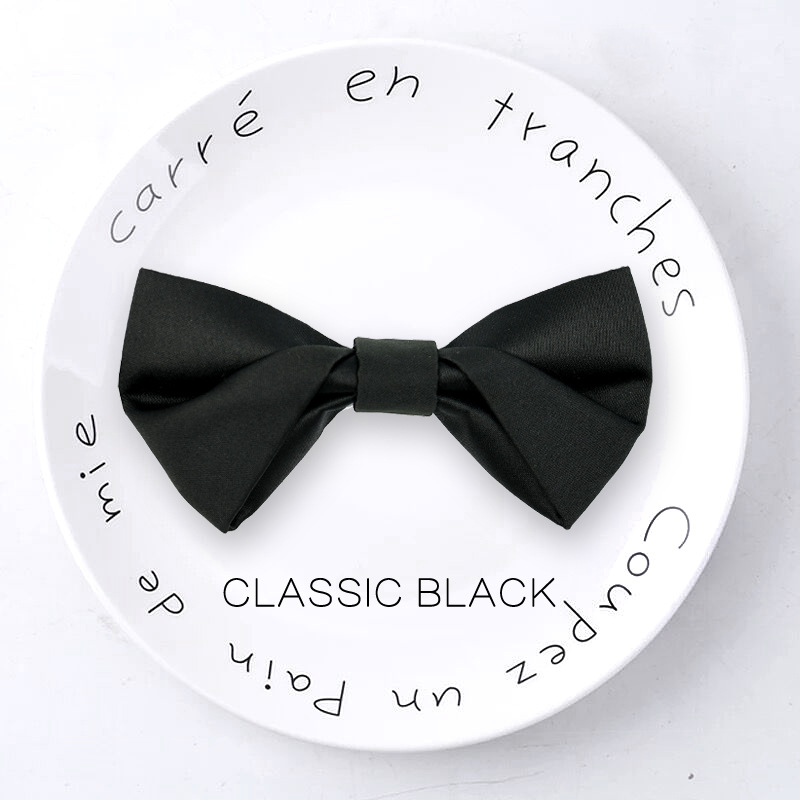 Men's fashionable quality black bow tie handmade