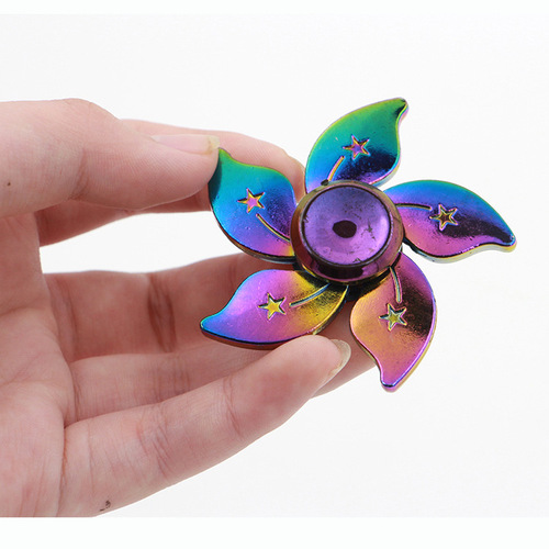 Cross-border zinc alloy electroplated colorful fingertip spinner metal fingertip spinner decompression rotating toys wholesale