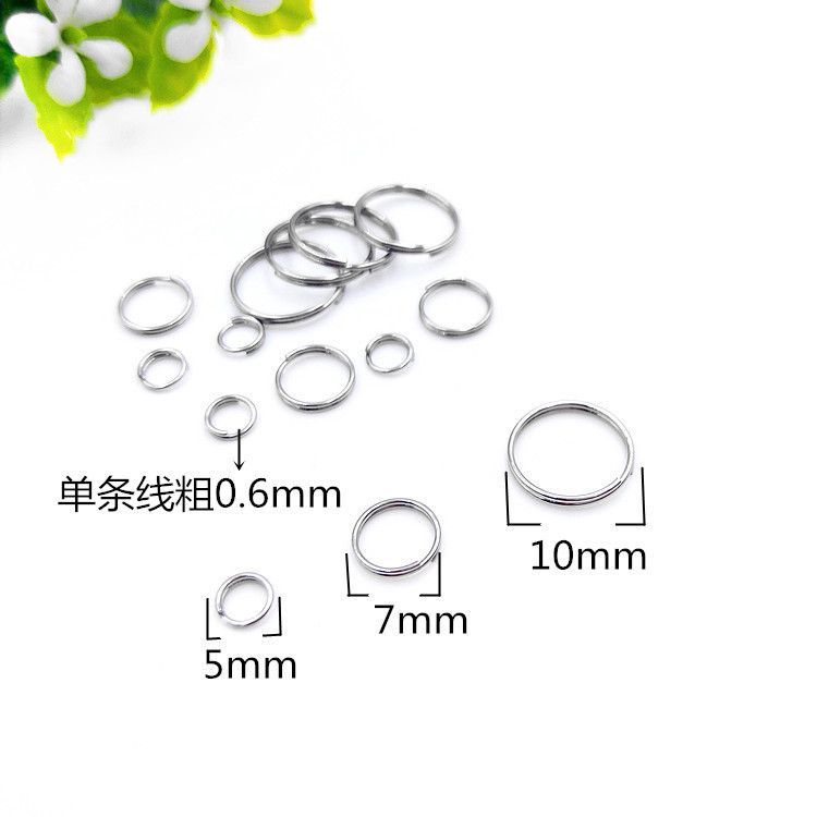 En stock anillo de caballo de acero inoxidable doble anillo accesorios clave Acero inoxidable pequeño tamaño llavero al por mayor