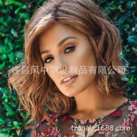 外贸女非洲棕色曲发波浪短发 bob假发许昌