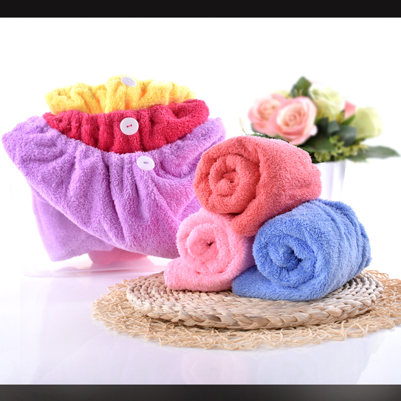 Turbante de secagem rápida em velo coral super absorvente_voghion.com