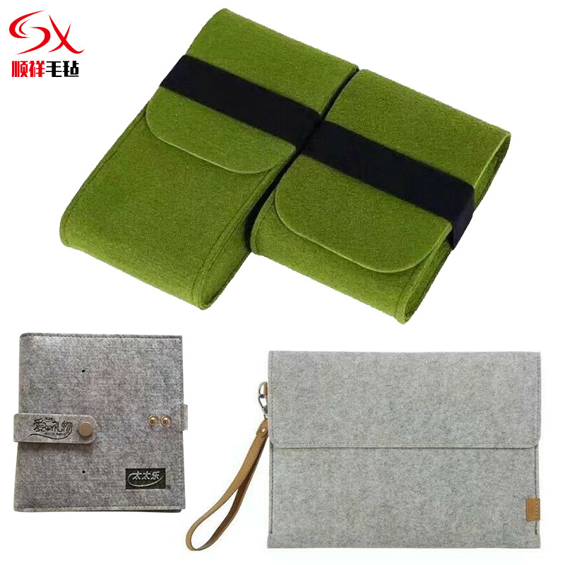 厂家批发化纤涤纶毛毡包 文件袋简约创意手机手拿文件收纳毛毡包