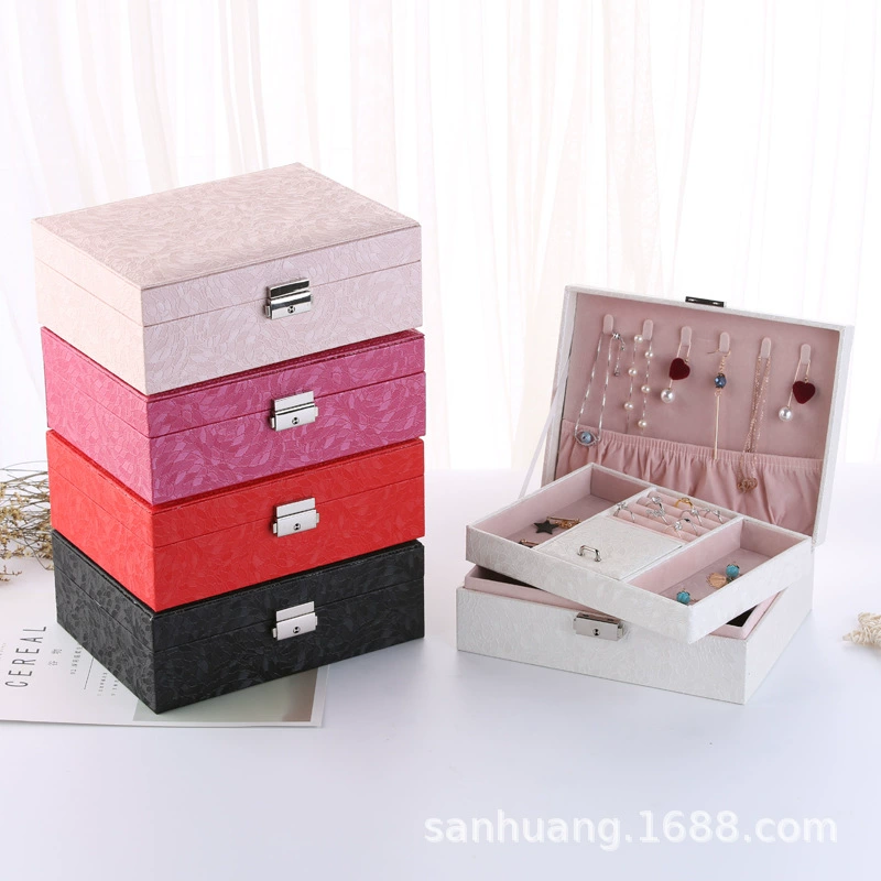 Новая европейская ювелирная коробка для ювелирных изделий многослойная портативная ювелирная коробка для хранения pu креативная коробка для ювелирных изделий оптом подарок