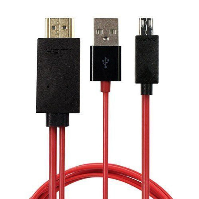 适用安卓手机s5micro11pin转HDtv线同屏线MHL视频线投屏线转接