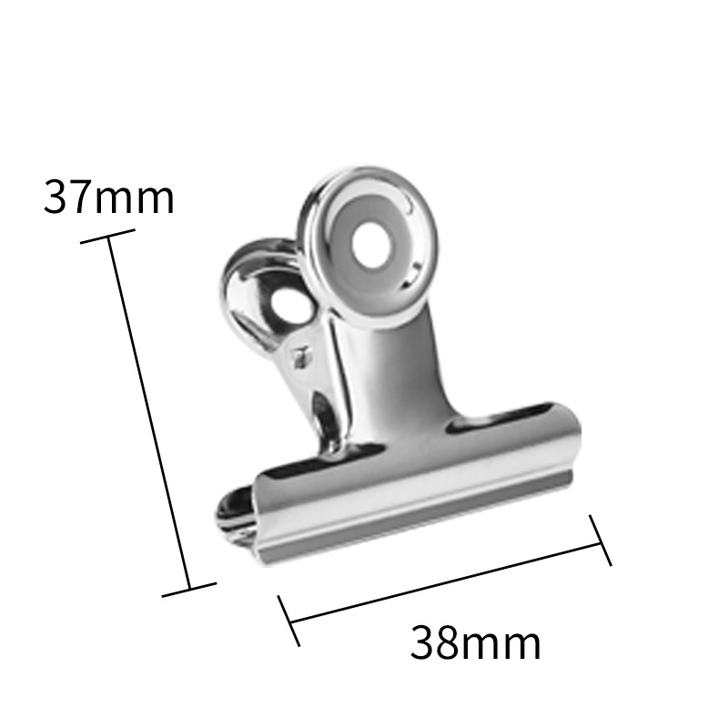 Clip de metal plateado galvanoplastia clip de hierro suministros de oficina al por mayor 22-90mm clip de almacenamiento clip de merienda clip de cola larga