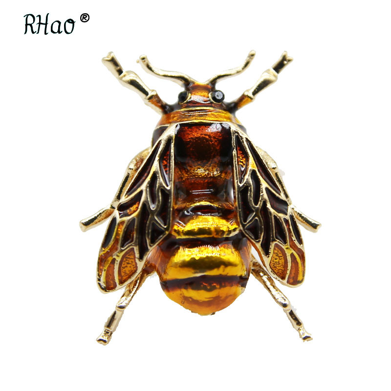 Broche abeille haut de gamme en alliage, motif animal goutte, peinture à l'huile, style européen et américain, vente en gros._voghion.com