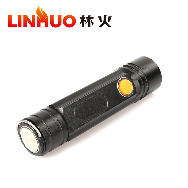 Amazon nuevo T6 fuerte luz linterna COB luz de trabajo telescópica de enfoque incorporado USB recargable iluminación LED