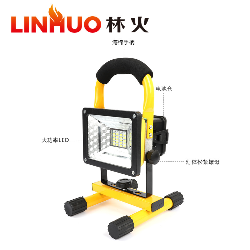 Luz de inundación LED luz fuerte reflector sitio de construcción trabajo móvil minero luz rojo azul flash luz de advertencia reflector al por mayor