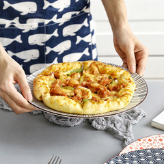 10.5英寸淺盤 陶瓷釉下彩點心盤歐式家用牛排餐盤出口歐洲西餐盤