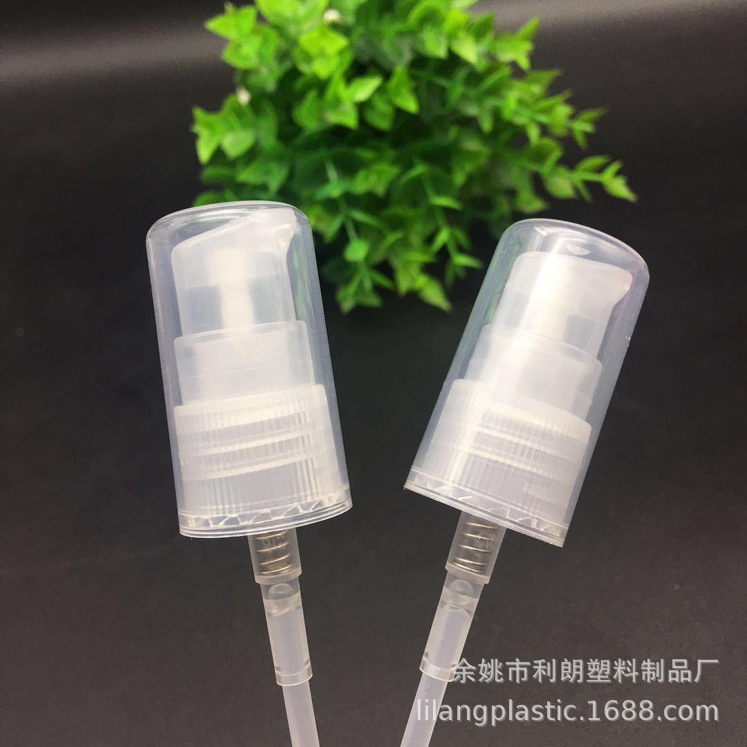 透明全罩精油喷头18/24 香水喷头迷你小粉泵 乳液化妆品泵头