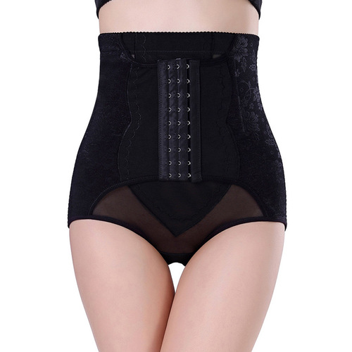 Postpartum tummy control underwear, high-waisted mesh anti-roll butt lifting corset, slimming tummy shaping body-shaping pants, enhanced version with buttons