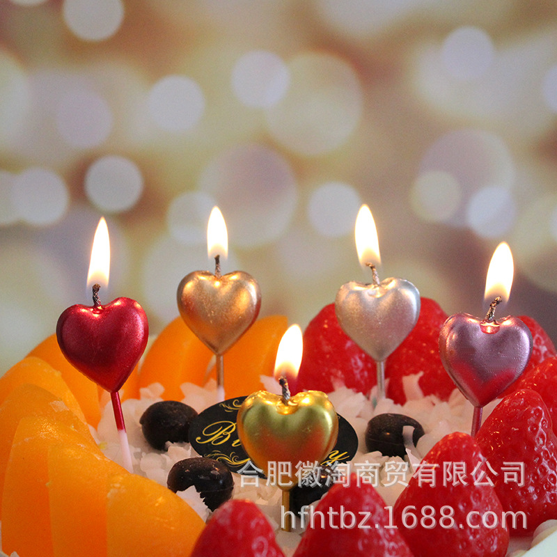 golden candle for St. Valentine's Day